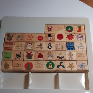 Rubber Stamps Christmas Set Of 36